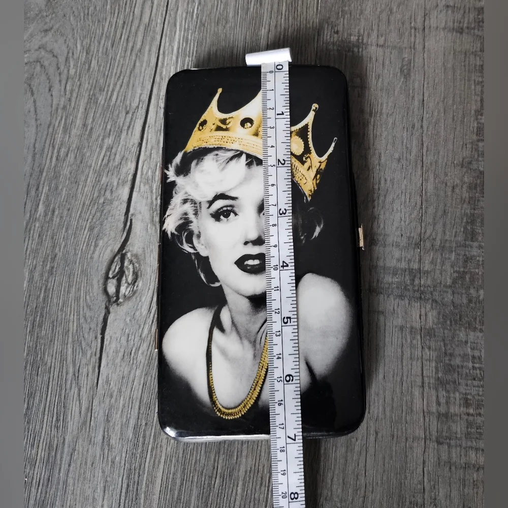 Marilyn Monroe Hip Hop Urban Black and Gold Women's Clutch Bifold Wallet